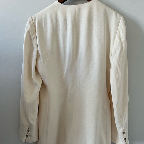 Jones Wear Silk Button Down Tunic Jacket In Cream Size 8 - Picture 5 of 10